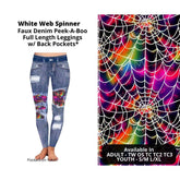 White Web Spinner Faux Denim Full Length